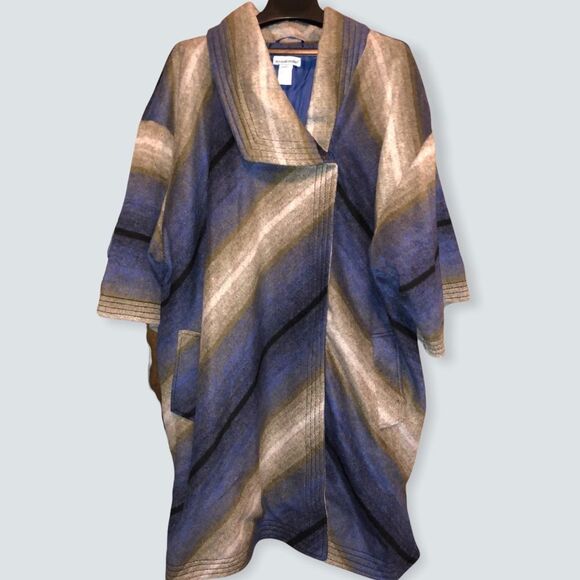 Jessica London Plus Heavy Double Breasted Thick Poncho Dress Coat. Thick Warm - Picture 8 of 14